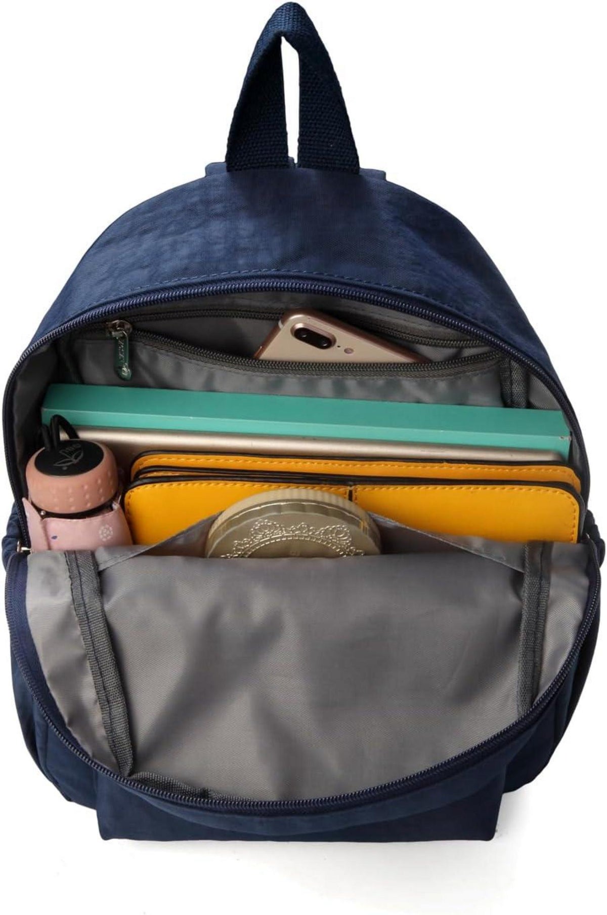 Damen Mini Rucksack Leicht Schultertasche Daypack kompakt blau 7L