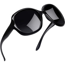 Übergroße Damen Sonnenbrille polarisiert UV400, Schwarz