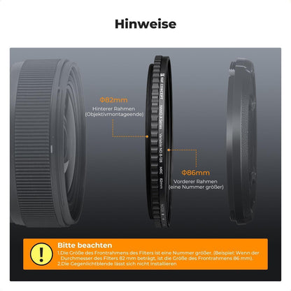 K&F Concept Nano-X Variable ND Filter 58mm ND8-128 (3-7