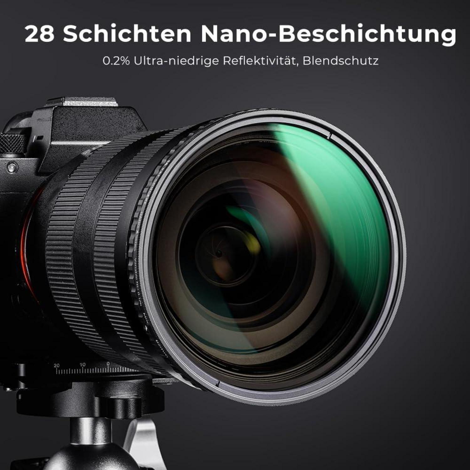 58mm Variable ND Filter ND8-128 Slim Neutral Graufilter 3-7 Stop