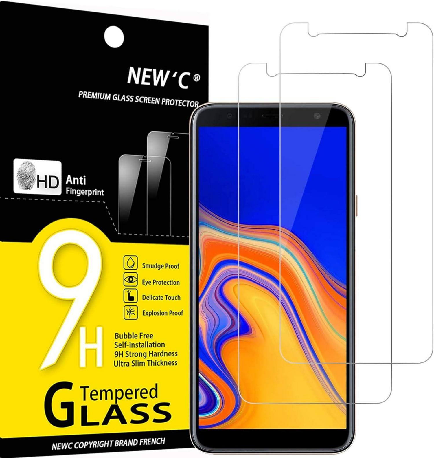 Panzer Schutz Glas Samsung Galaxy J4 Plus 2er Set 9H Ultra-klar