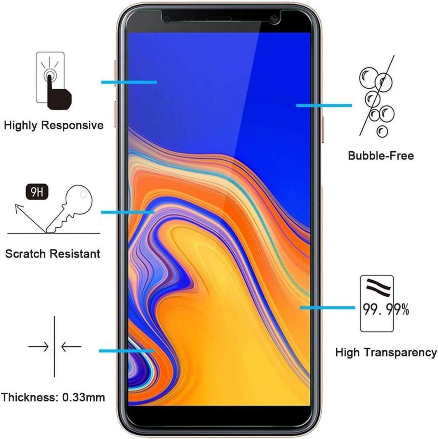 Panzer Schutz Glas Samsung Galaxy J4 Plus 2 Stück 9H