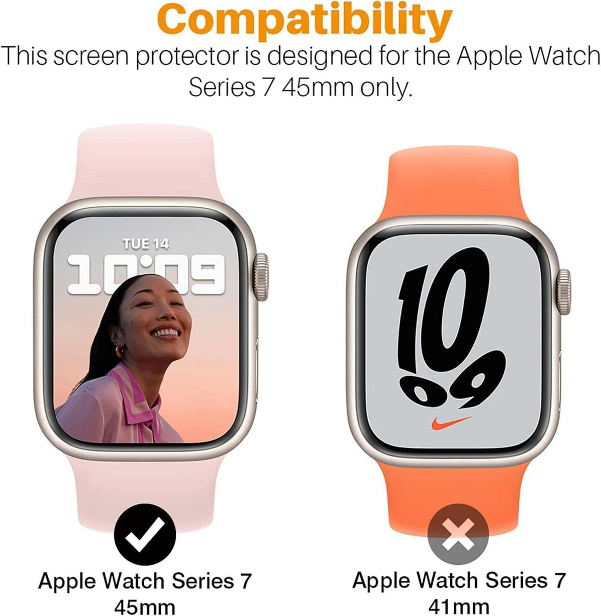 Schutzfolie Apple Watch Series 8/7 SE 2/6/5/4 45/44mm 6er
