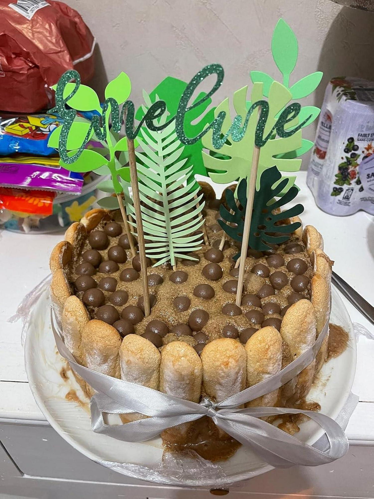 Tropische Blätter Kuchen Topper Palmblatt Deko Safari Hochzeit Party
