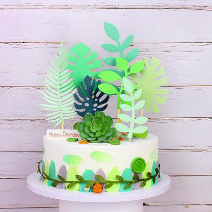 Tropische Blätter Kuchen Topper für Safari & Hochzeit Hofpartys