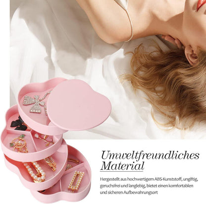 Schmuckkasten Mädchen 4 Ebenen Schmuckdose für Ringe Rosa