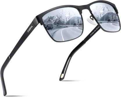 Polarisierte UV400 Herren Sonnenbrille Metallrahmen Fahrerbrille