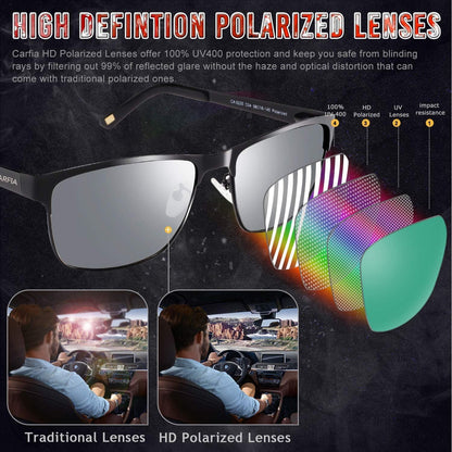 Polarisierte UV400 Herren Sonnenbrille Metallrahmen Fahrerbrille