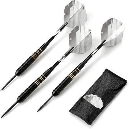 Profi Steeldarts 3 Stück Set 23g Dartpfeile PU Case Schwarze