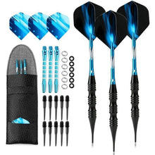 Dartpfeile Set Soft 20g Blau mit Koffer - Profi Darts mit