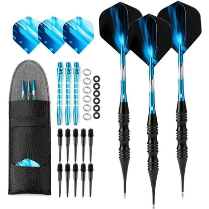 Dartpfeile Set Soft 20g Blau mit Koffer - Profi Darts mit