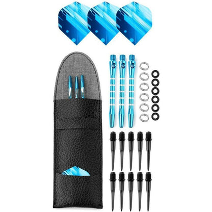 Dartpfeile Set Soft 20g Blau mit Koffer - Profi Darts mit