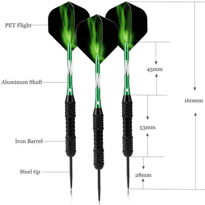 Steel Dartpfeile Set 22g mit PU Case, Aluminium
