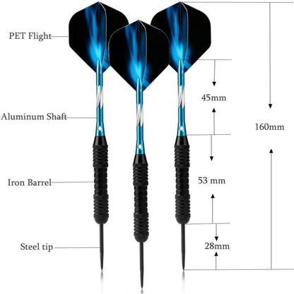 Dartpfeile Set 22g Stahlspitze Steeldarts Metallspitze 3er