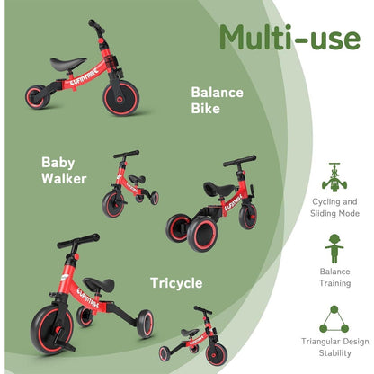 Kinderdreirad Laufrad Lauffahrrad 5-in-1 Lauflernhilfe 1-4