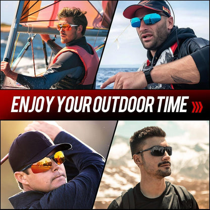 Herren Sport Sonnenbrille polarisiert UV400 verspiegelt ultraleicht