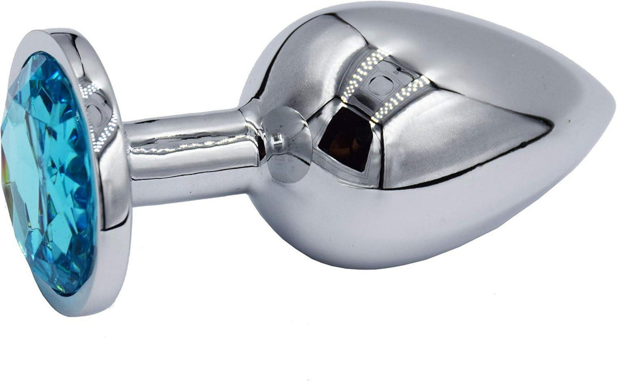 Kleiner Metall Anal Plug für Frauen, Paare, Männer Hellblau