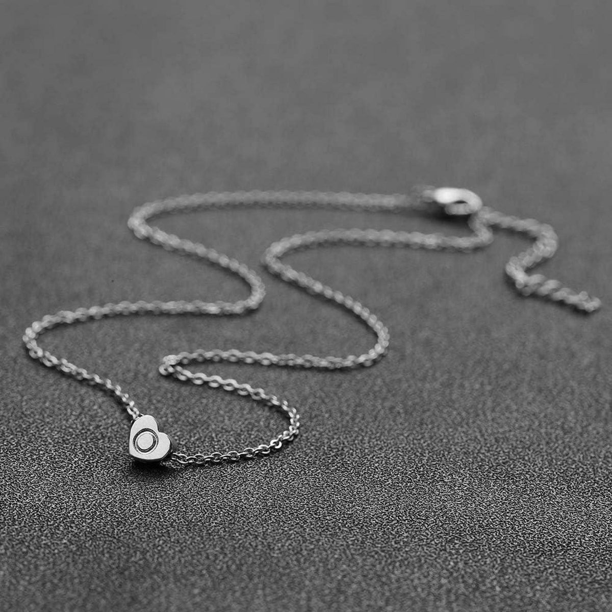 AFSTALR Edelstahl Damen Halskette mit Herz Initial-Anhänger 18K vergoldet