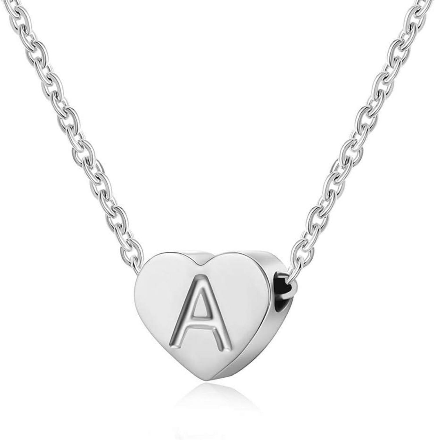 Herz Initial Halskette Silber Anhänger Damen Mädchen Angebot
