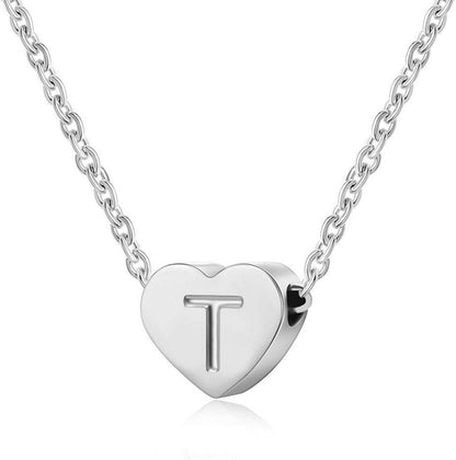 AFSTALR Silber Damen Halskette Herz Anhänger Initialschmuck