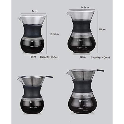 Kaffeebereiter aus Glas mit Edelstahlfilter, 200ml