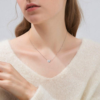 Silber Herz Initial Halskette für Damen - Edelstahl
