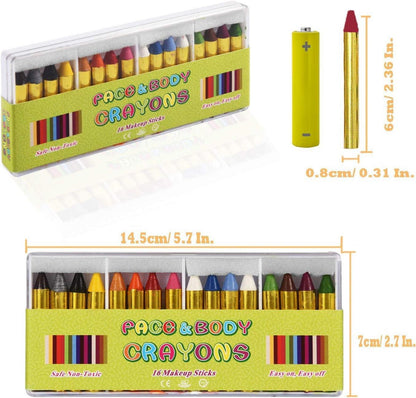 Gesichtsfarben Kinderschminke Stifte Set 16 Farben Gesicht
