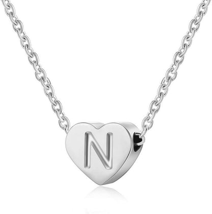 Silber Damen Halskette Initialschmuck Herz Anhänger verstellbar