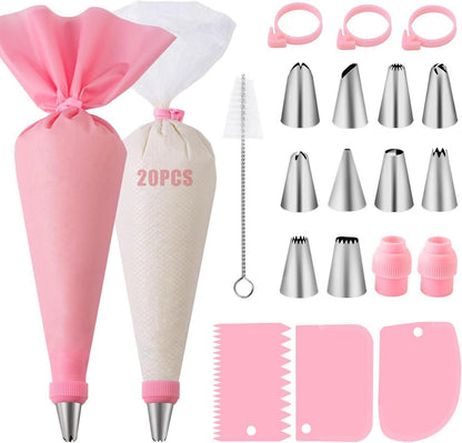 40-teiliges Spritzbeutel Set mit Tüllen und Zubehör