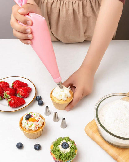 Spritzbeutel Tüllen Set 40tlg Edelstahl Silikon Cupcakes Torten Zubehör