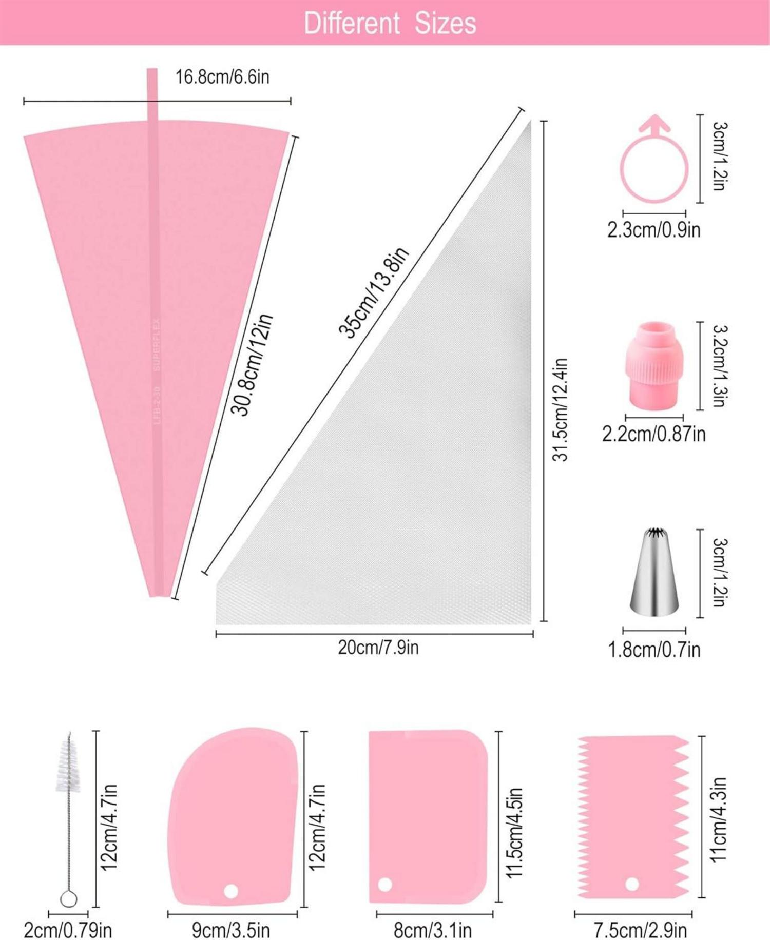 Spritzbeutel Tüllen Set 40 Stück Edelstahl Silikon Cupcakes Torten