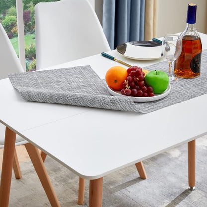 Weißer Küchentisch 110x70cm – Skandinavischer Esszimmertisch mit Buchenbeinen