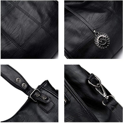 Damen Hobo Schultertasche PU-Leder Umhängetasche Stickerei Handtasche