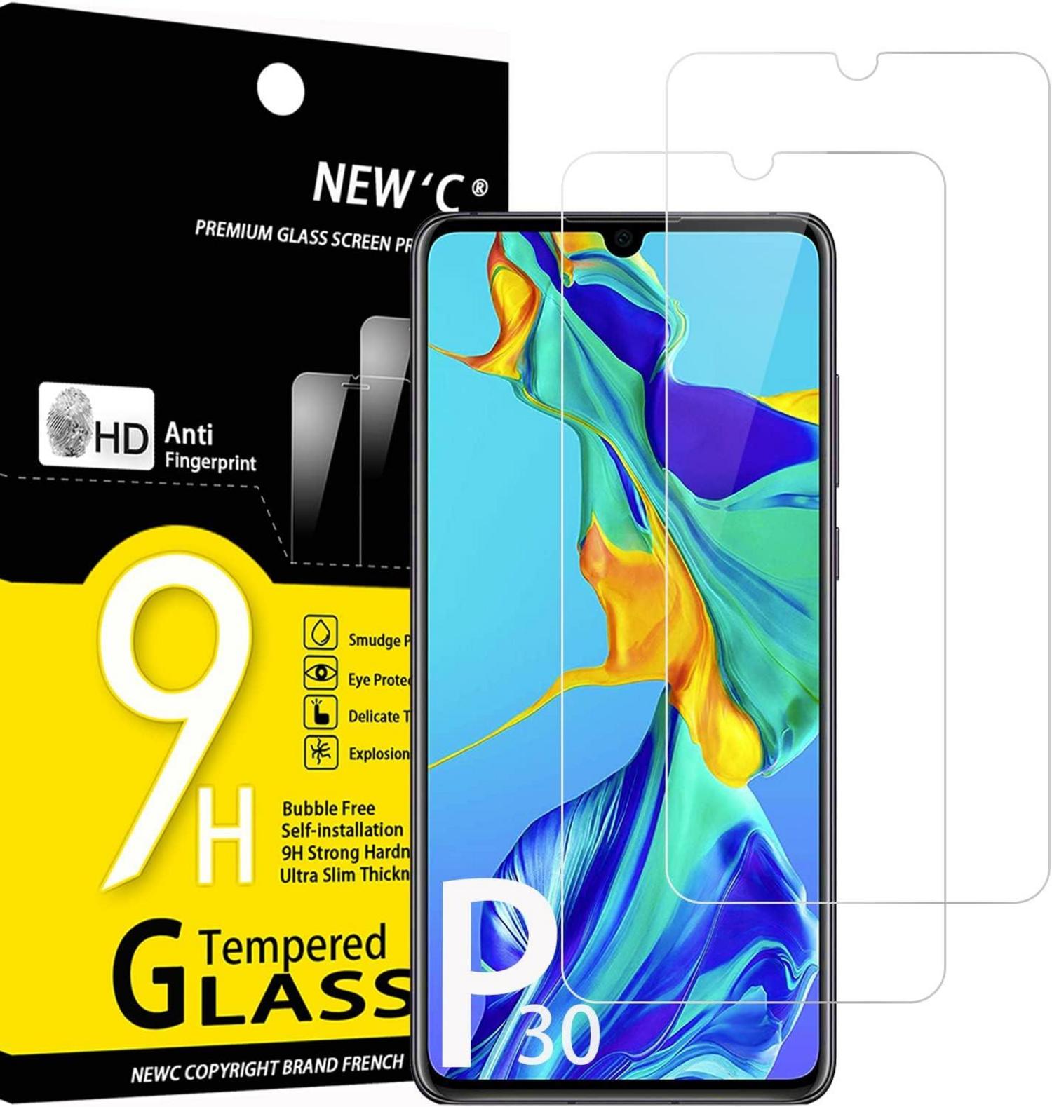 Panzer Schutz Glas Huawei P30 2 Stück 9H Displayschutzfolie 0.33mm