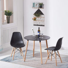 Runder Esstisch skandinavisches Design, 80x80cm Schwarz