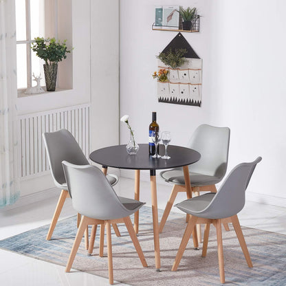 Runder Esstisch Schwarz Skandinavisch – MDF Küchentisch 80x80cm