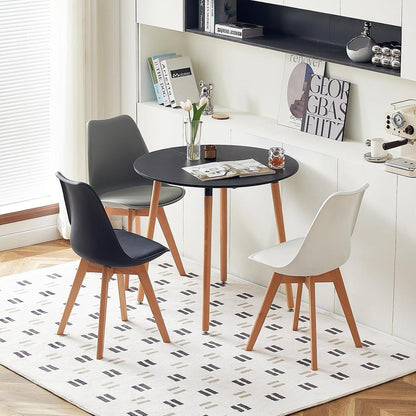 Runder Esstisch Schwarz Skandinavisch – MDF Küchentisch 80x80cm