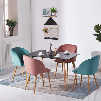 Rechteckiger Esstisch Schwarz 110x70cm – Retro Küchentisch für 4 Personen
