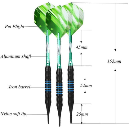 Soft Dartpfeile Set 18g für Elektronische Dartscheibe mit PU
