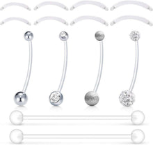 Flexibles Schwangerschaftspiercing Bauchnabelpiercing Bioflex 4er Set
