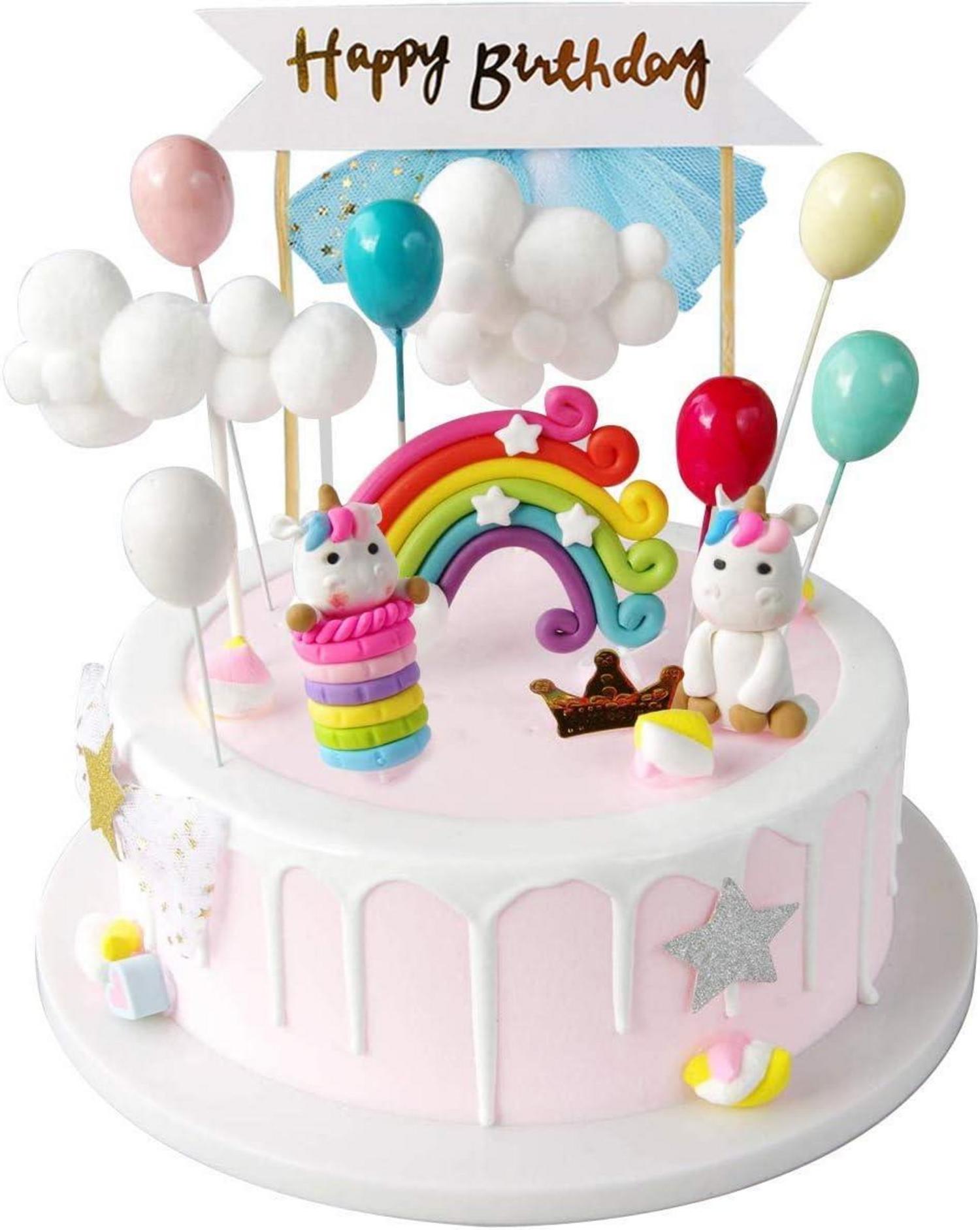 Tortendeko Einhorn Regenbogen Happy Birthday Kuchen Topper