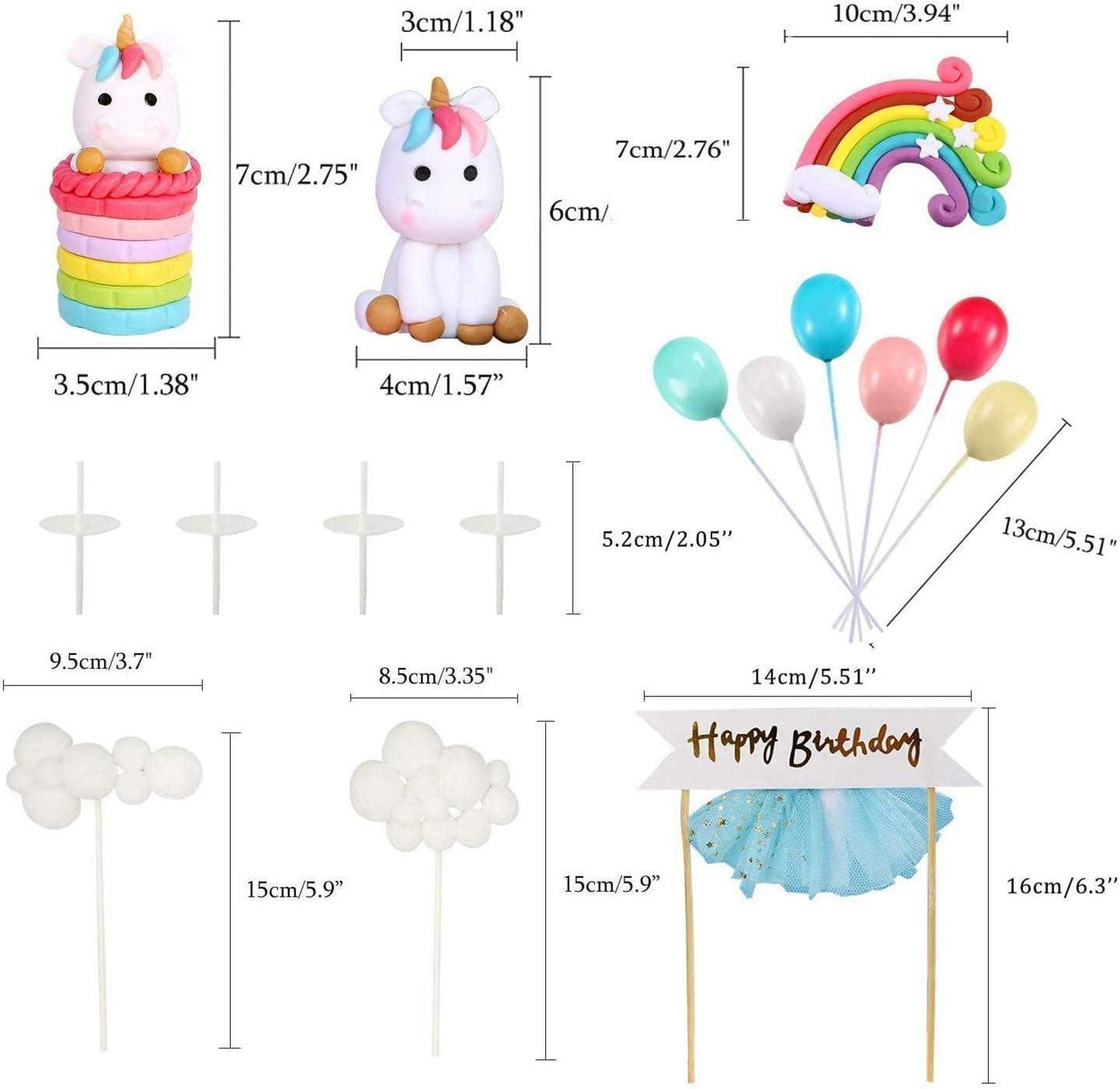Einhorn Geburtstag Kuchen Topper Set für Kinder Mädchen