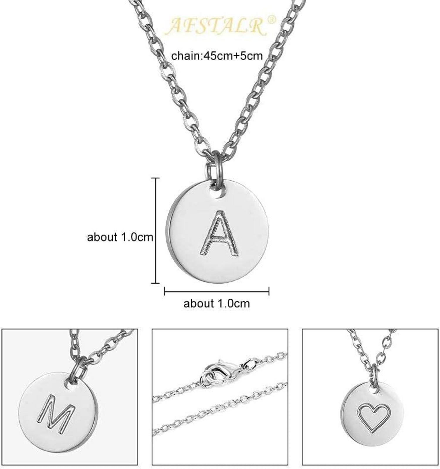 Damen Initialen-Kette Buchstaben Anhänger Gold Rosegold Silber mit