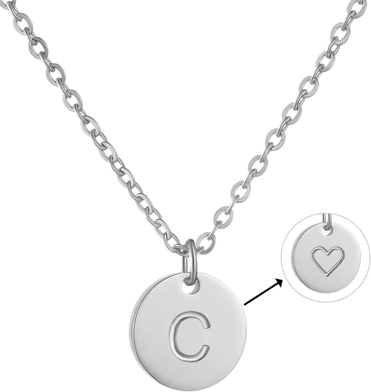 Initialen Kette Buchstaben Anhänger mit Herzen Geschenk