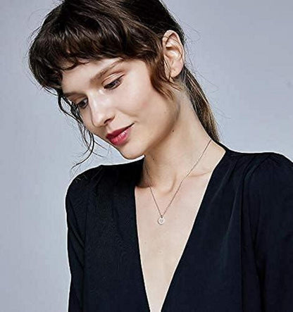 Damen Initialen Kette Buchstaben Anhänger Gold Silber