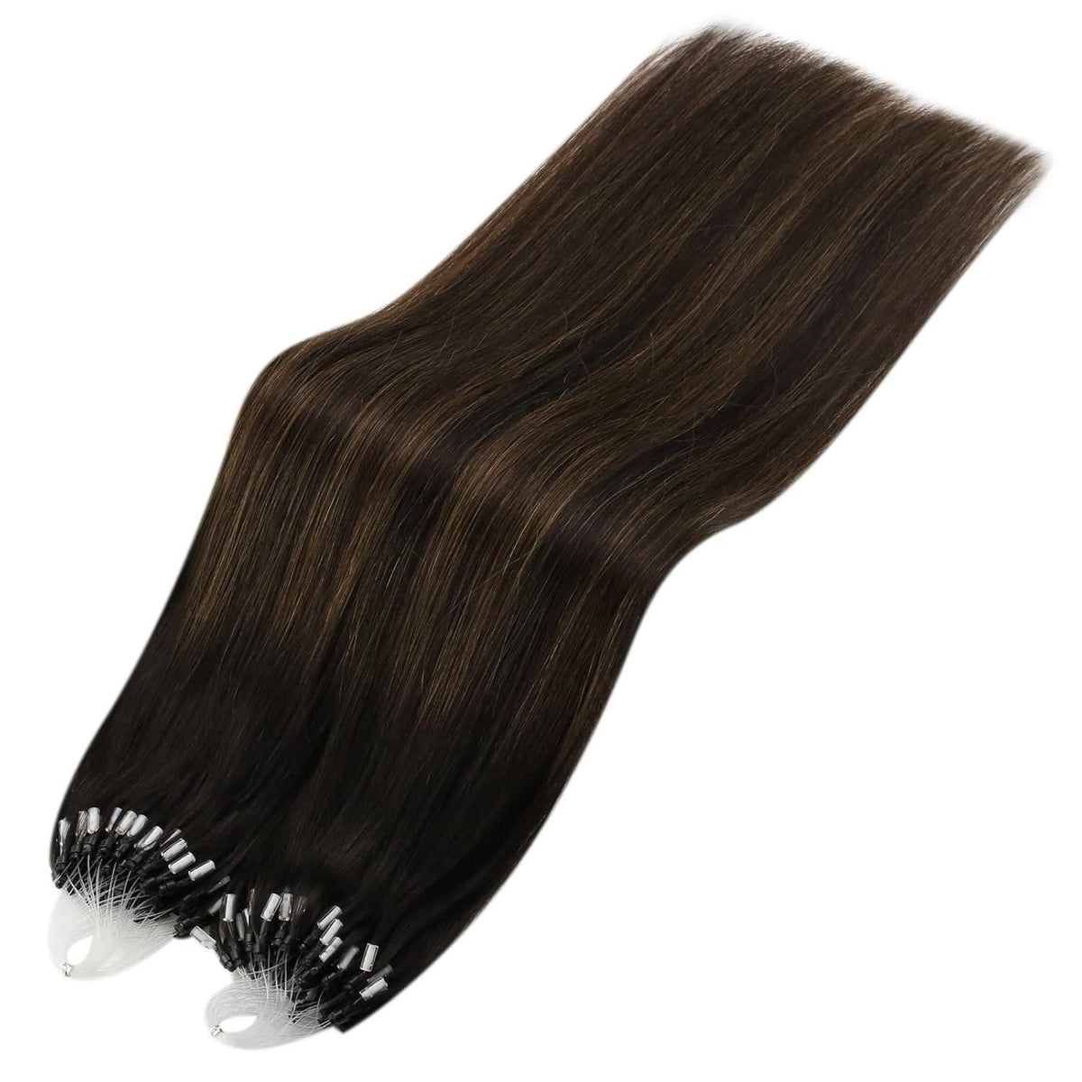 Echthaar Micro Ring Extensions Ombre Braun 35cm