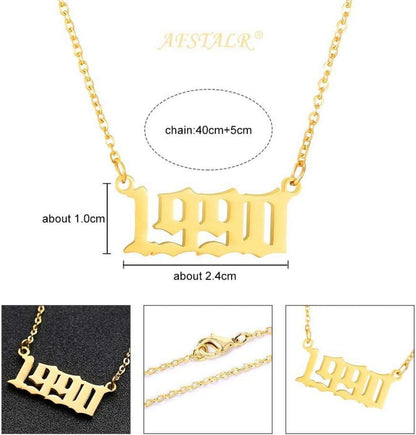 Geburtsjahr Halskette Damen Geburtstagsgeschenk Edelstahl Gold 2003