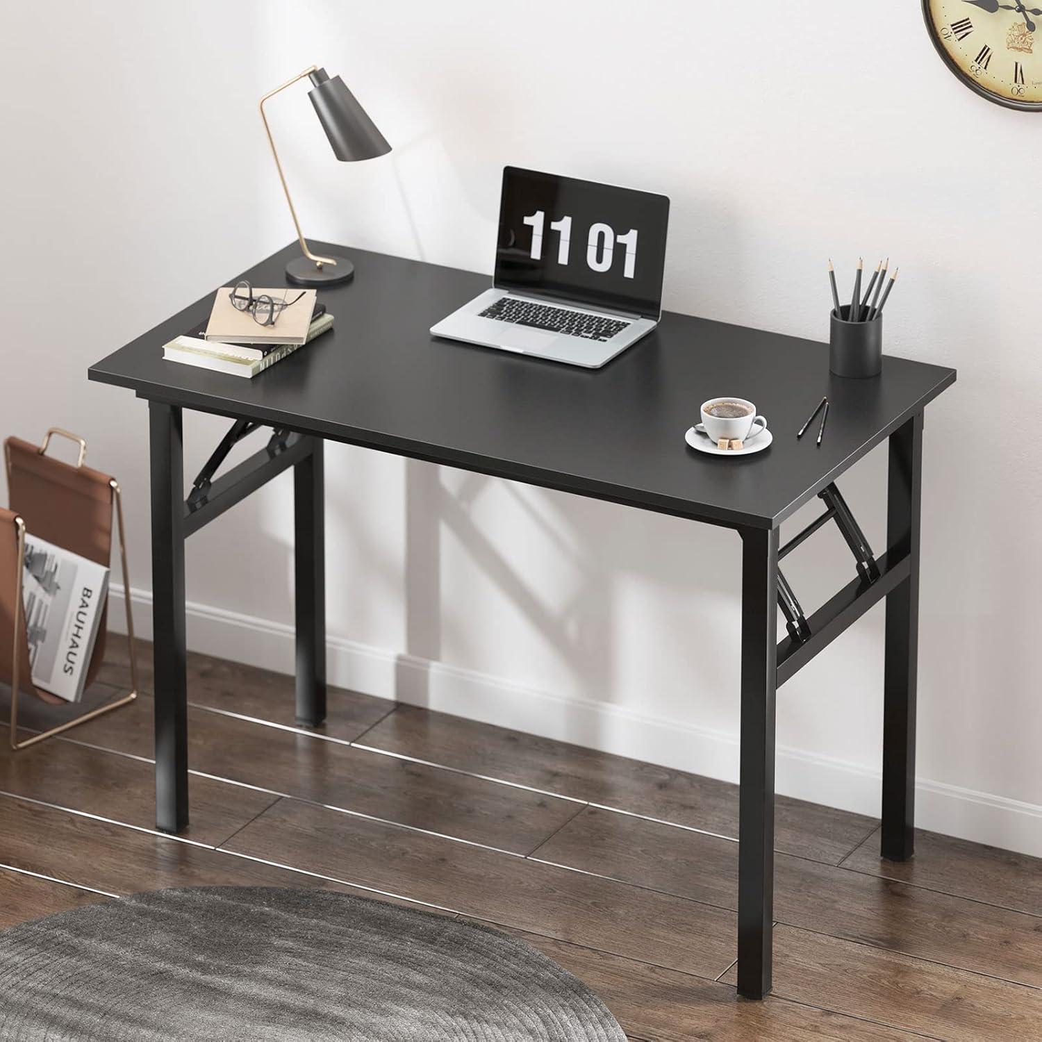 Klapptisch Computertisch 80x40x75cm Schwarz - Büro Schreibtisch Esstisch