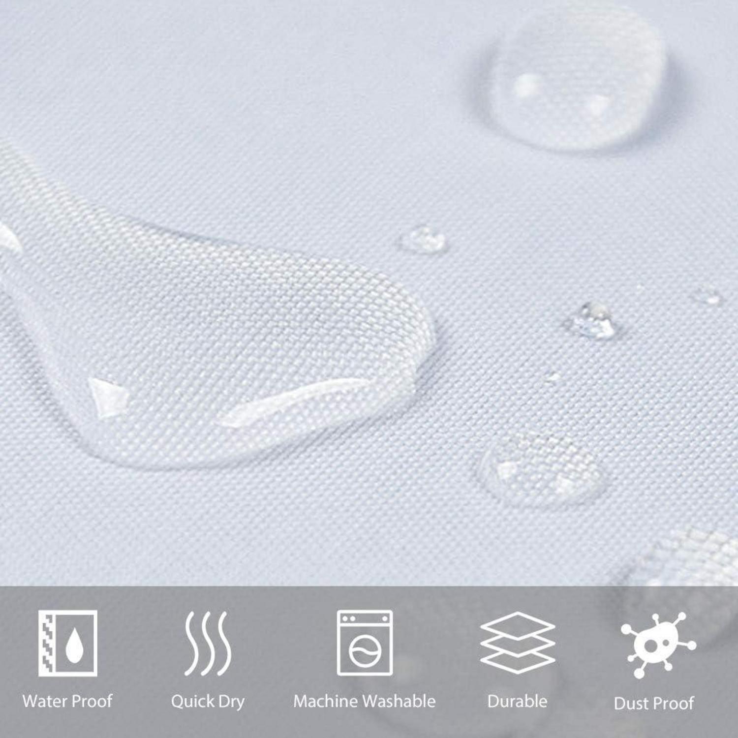 Duschvorhang Textil Weiß 150x180, schimmelresistent, wasserabweisend, waschbar