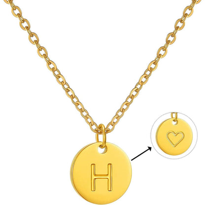 Damen Initialen Kette Buchstaben Anhänger Gold